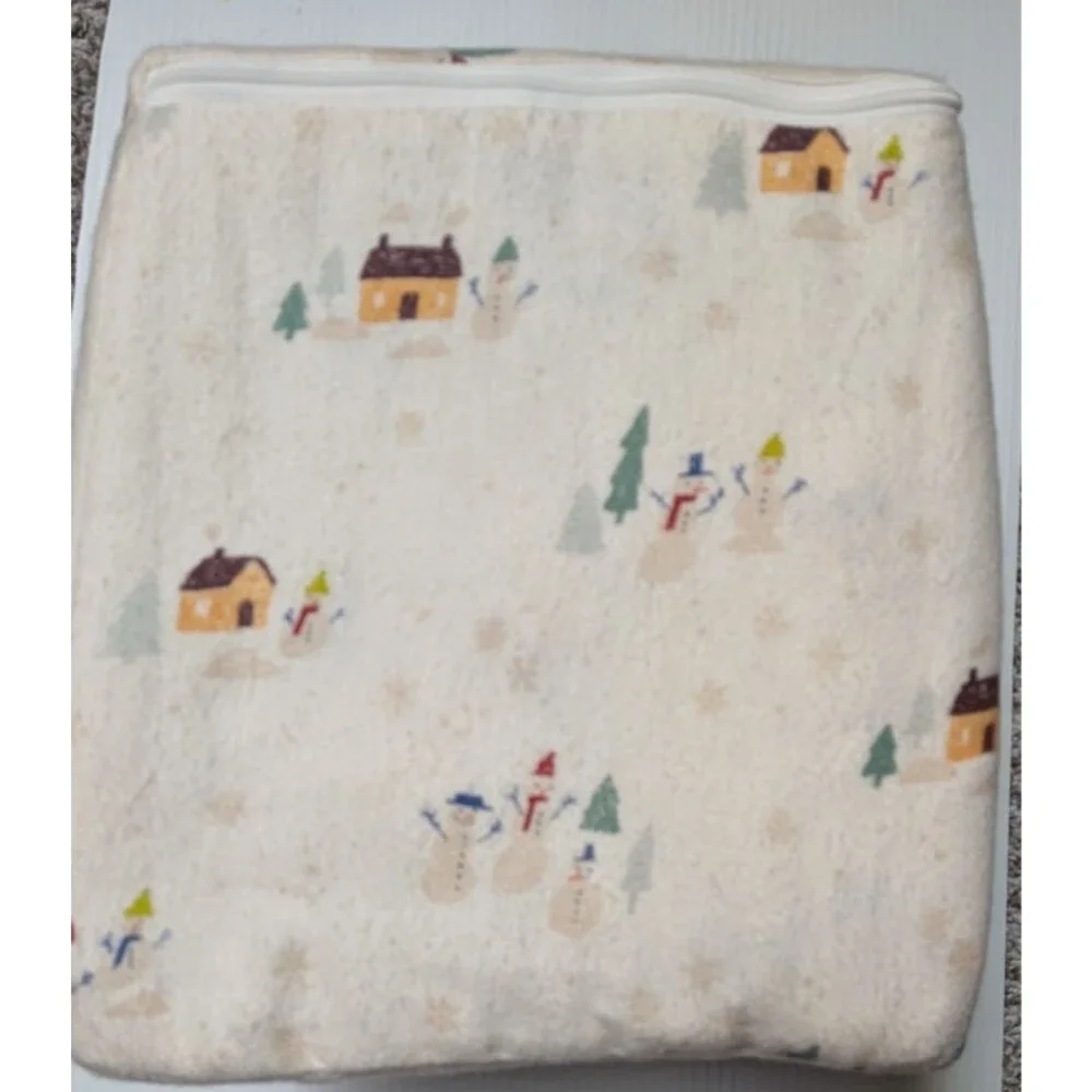 NEW Cuddl Duds King Heavyweight Cotton Flannel Sheet Set Scenic Snowmen